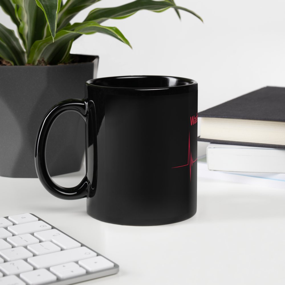 MUG With Minimalist Heart with Vital Signal Inspired by Washington, D.C. Colors